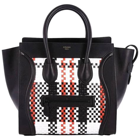 celine leather woven bag|celine bag official.